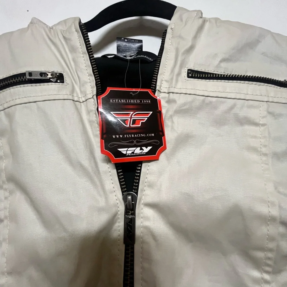 Fly Racing Cream Zip Front Jacket - Picture 3 of 5